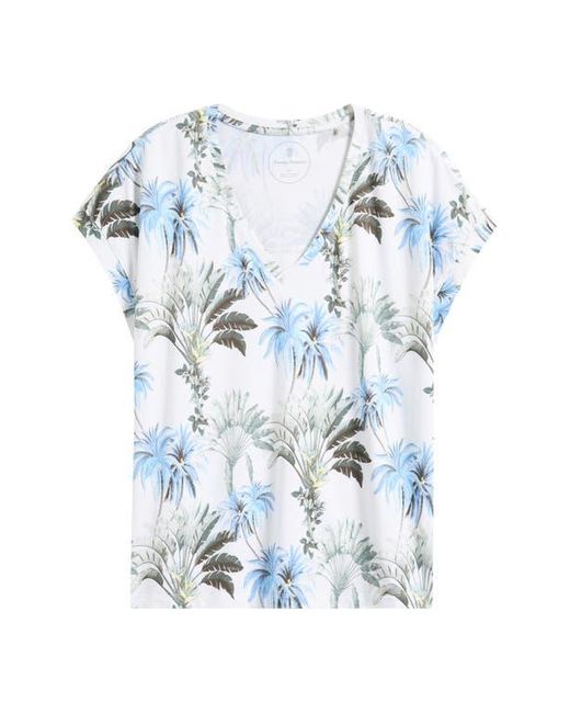 Tommy Bahama Women's White Kauai Palisade Palms V-Neck T-Shirt