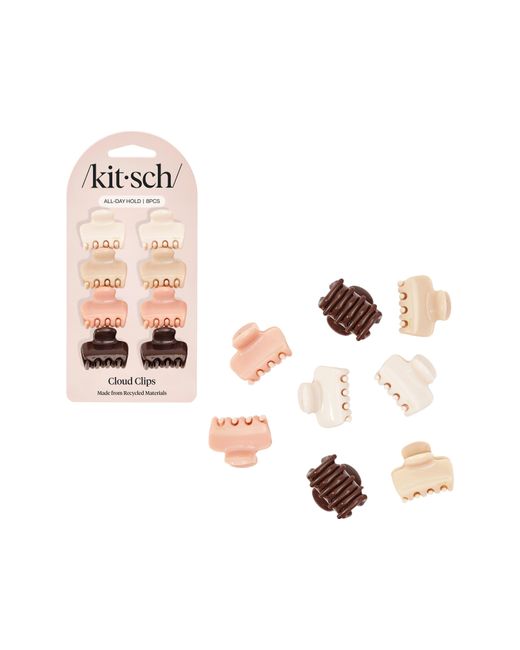 Kitsch Multicolor Mini Puffy 8-Piece Assorted Claw Clips Set