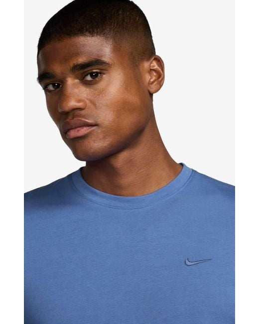 Nike Blue Primary Training Dri-Fit Short Sleeve T-Shirt for men