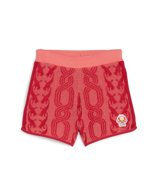 PUMA Red X Palomo T7 Cotton & Wool Jacquard Track Shorts for men
