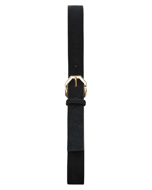 Mango Black Irregular Buckle Leather Belt