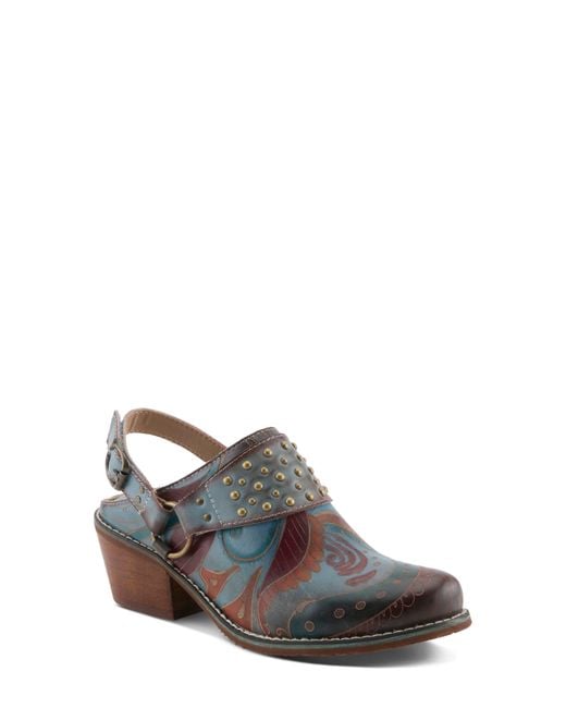 Spring Step Gray Daytona Studded Slingback Mule