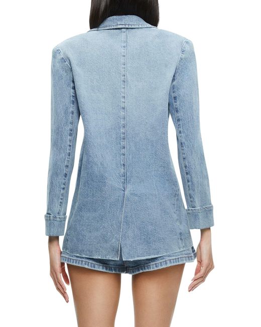 Alice + Olivia Blue Alice + Olivia Justine Roll Cuff Denim Blazer