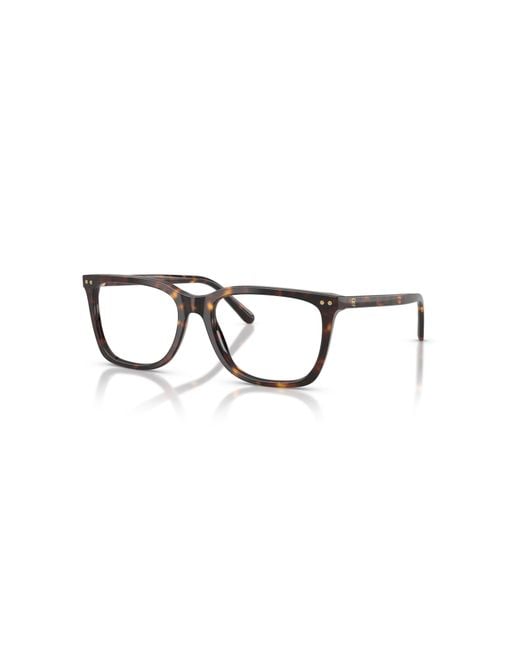 Ralph Lauren Brown 57Mm Rectangle Optical Glasses for men