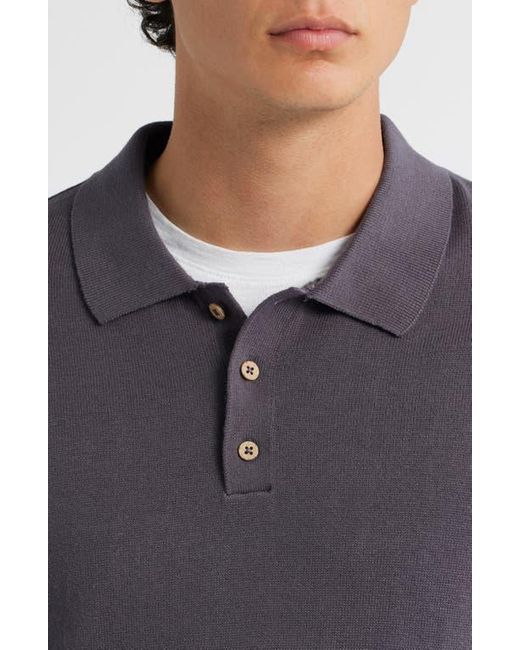 Alex Crane Blue Feather Organic Cotton Polo Sweater for men