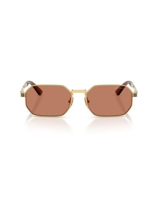 Versace Brown 54Mm Rectangular Sunglasses for men