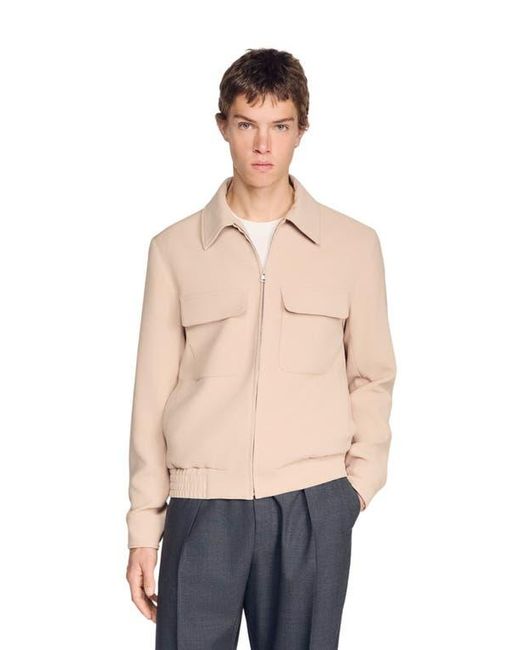 Sandro Multicolor Waffle-Effect Zip-Up Jacket for men
