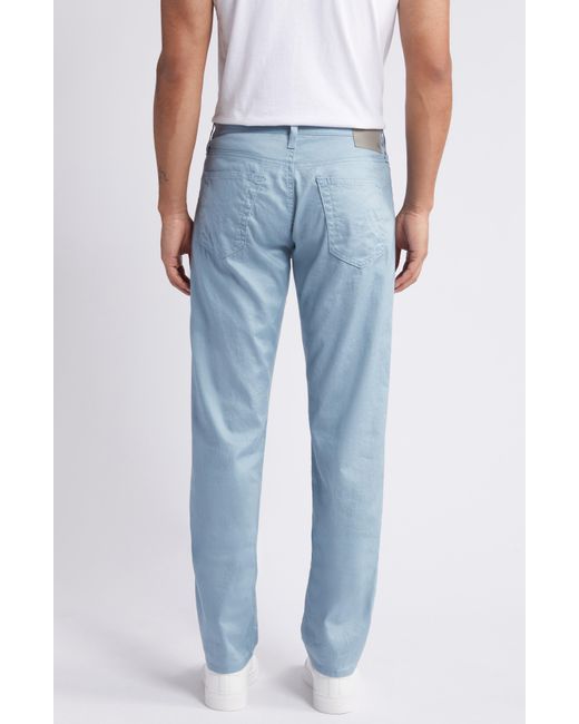 AG Jeans Blue Everett Slim Straight Leg Stretch Cotton & Linen Pants for men