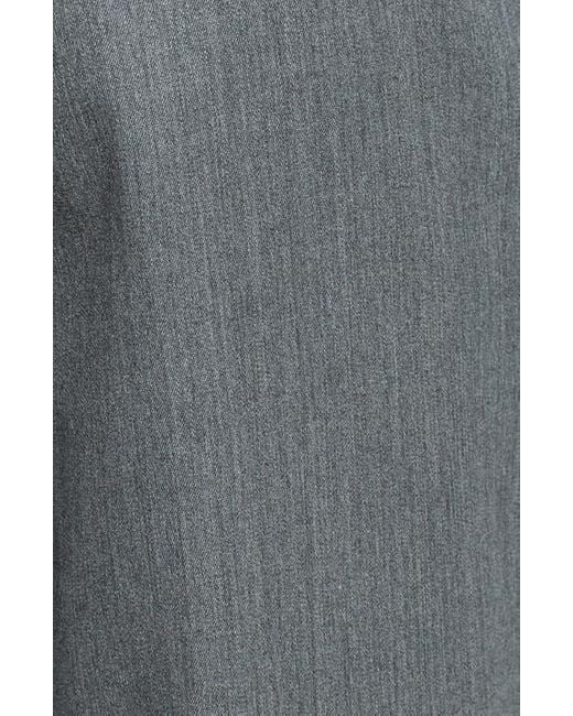 Berle Gray Self Sizer Waist Pleated Classic Fit Wool Gabardine Dress Pants for men