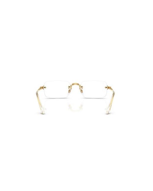 Ray-Ban Metallic 52Mm Rectangle Optical Glasses