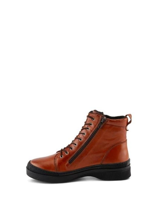 Spring Step Brown Hoylein Combat Boot