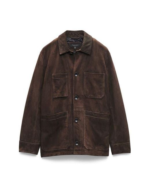 Rag & Bone Black Graham Suede Chore Jacket for men