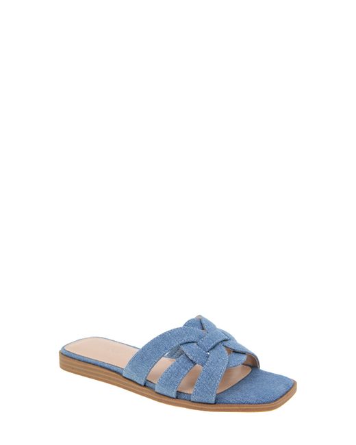 BCBGMAXAZRIA Blue Meltem Square Toe Slide Sandal