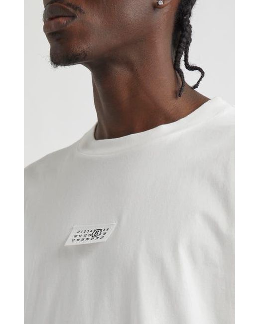 MM6 by Maison Martin Margiela White Numeric Logo Patch T-Shirt for men