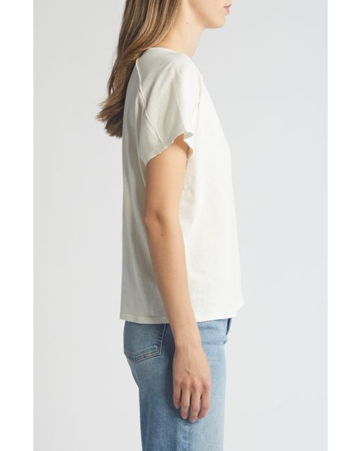 PAIGE White Yelena Cotton & Linen V-neck T-shirt