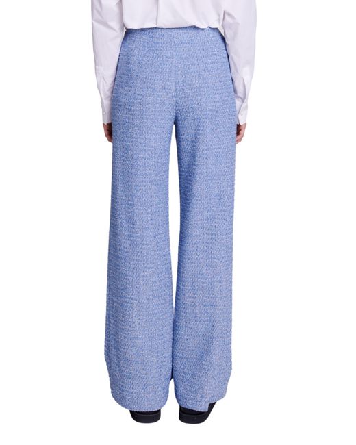 Maje Blue Pablito Cotton Blend Tweed Pants
