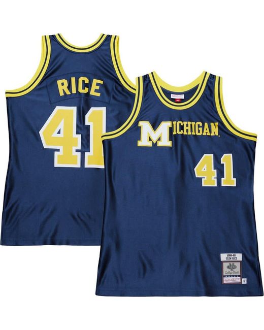 Mitchell & Ness Blue Glen Rice Michigan Wolverines 1988/89 Authentic Jersey for men