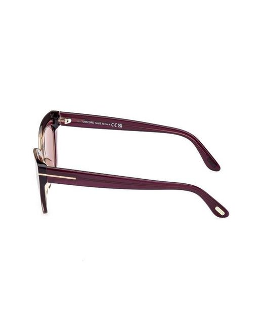 Tom Ford Pink Juliette 52Mm Cat Eye Sunglasses
