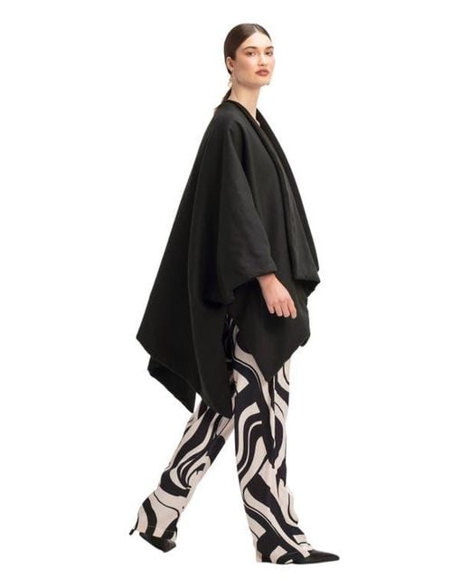 Diarrablu Black Double-Layered Wrap Cape Noir