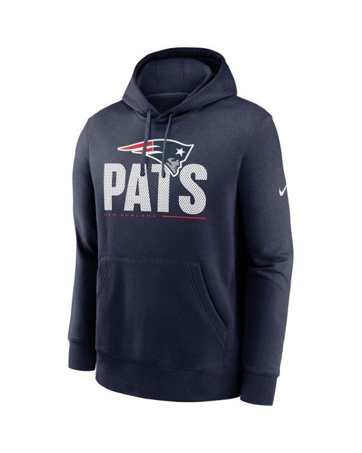 New England Patriots Nike Team Impact Club Pullover Hoodie - Navy