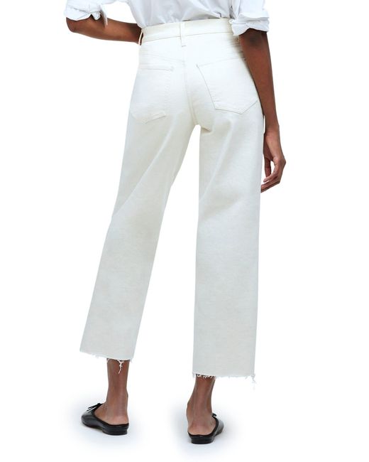 Madewell White The Perfect Vintage Raw Hem High Waist Crop Wide Leg Jeans