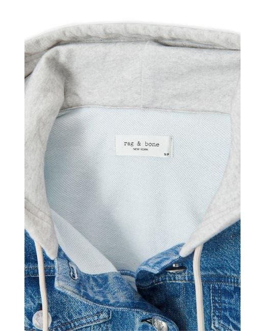 Rag & Bone Blue Rb Miramar Mixed Media Jacket