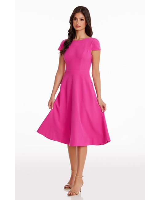 Dress the Population Pink Livia Fit & Flare Dress