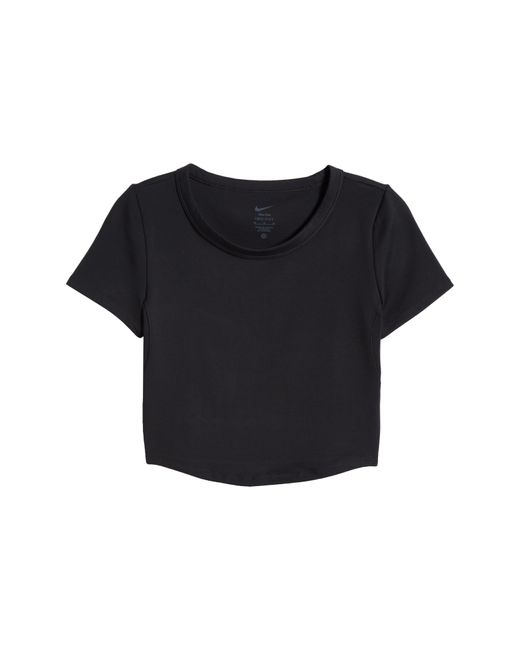 Nike Black Phoenix Fleece Short Sleeve Crop Sweatshirt