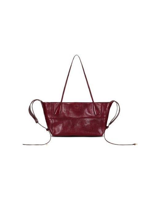 Balmain Purple Small Track Zips Calfskin Tote Bag