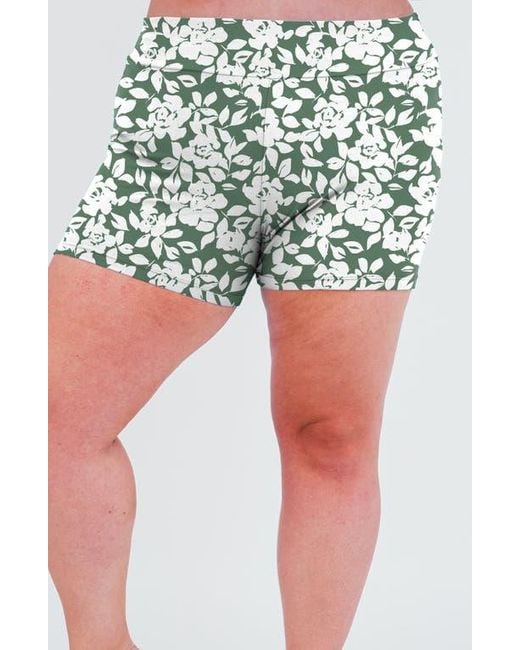 Calypsa Green Plus Size Swim Shorts