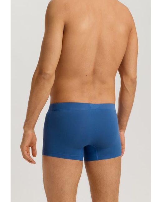 Hanro Blue Cotton Essentials 2-Pack Cotton Boxer Briefs With Covered Waistband for men