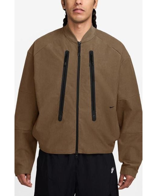 Nike Brown Tech Shori Bomber Jacket for men