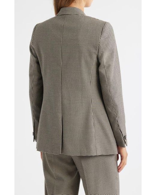 Anne Klein Gray Herringbone One-Button Blazer