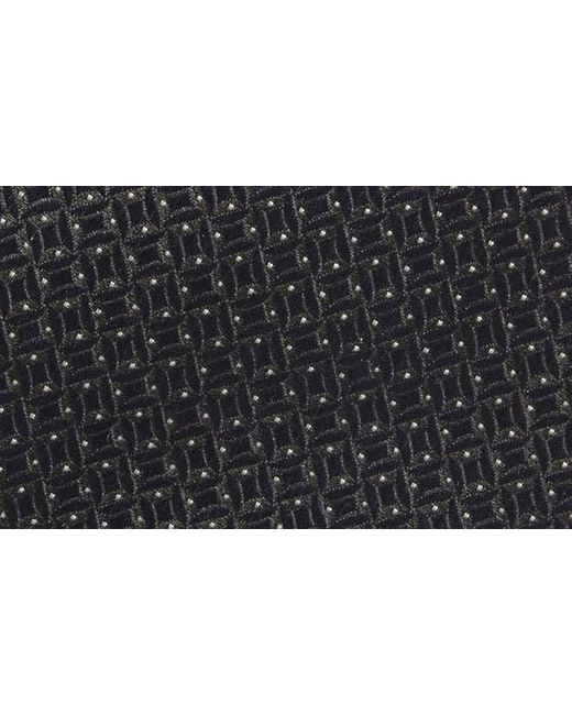 Zegna Black Fili Geometric Jacquard Mulberry Silk Tie for men