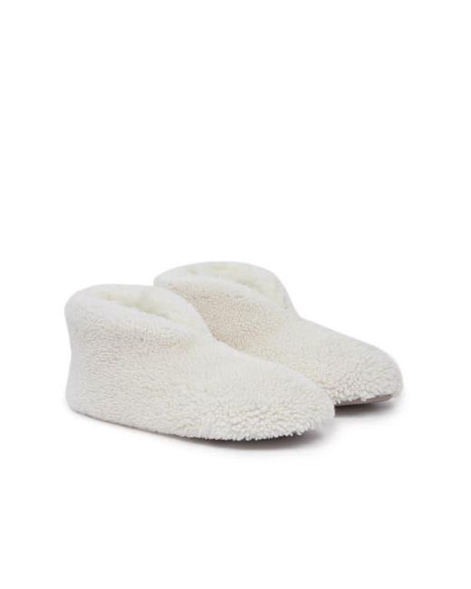 Celtic & Co. White Teddy Soft Sole Bootee Slippers