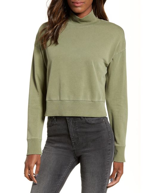 Download Lyst - BP. Washed Mock Neck Sweatshirt in Green