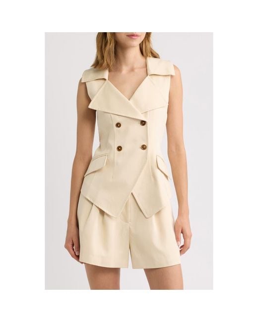 Odd Muse Natural Double Breasted Vest
