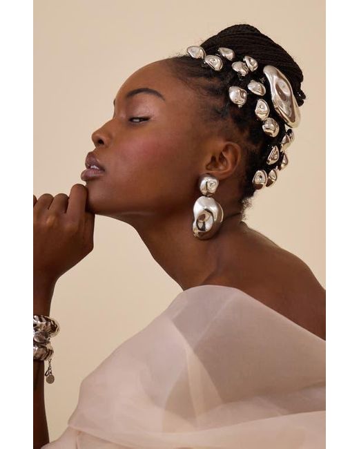 Lelet White Zoe Clip-On Drop Earrings