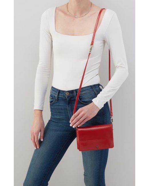 Hobo International Red Jill Leather Phone Crossbody Bag