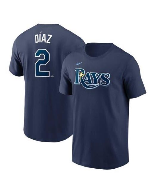 Nike Blue Yandy Diaz Tampa Bay Rays Fuse Name & Number T-Shirt for men