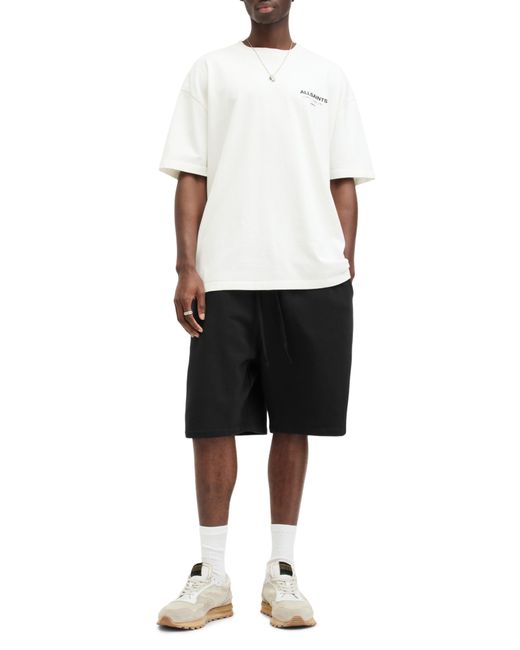AllSaints Black Haydon Cotton Sweat Shorts for men