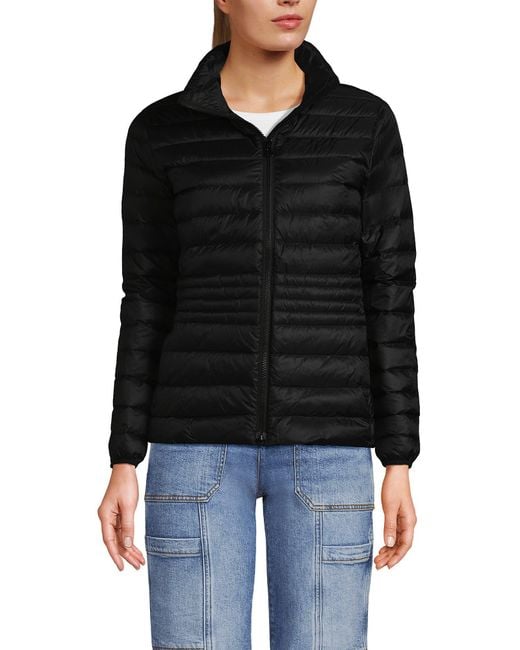 Lands' End Black Wanderweight Ultralight Packable Down Jacket