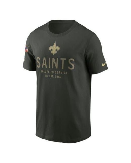 Nike Green New Orleans Saints 2025 Salute To Service Sideline Primary Edge Dri-Fit T-Shirt for men