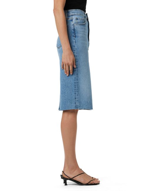 Joe's Jeans Blue The Joplin Raw Hem Midi Denim Skirt