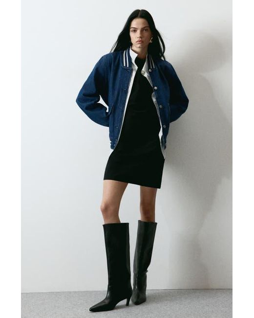 H&M Blue Denim Baseball Jacket