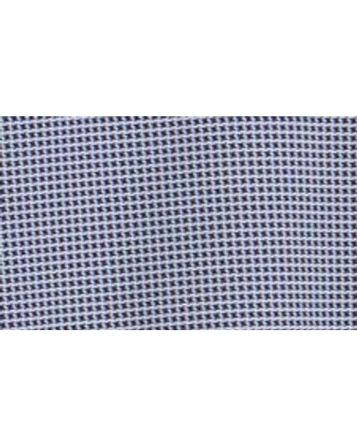 W.r.k. Blue Trim Fit Micro Houndstooth Short Sleeve Performance Button-Up Shirt for men