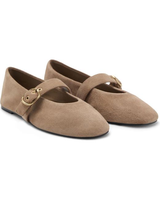 Mango Brown Mary Jane Ballet Flat