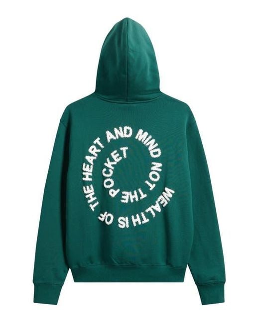 BBCICECREAM Green Script Cotton Graphic Hoodie for men
