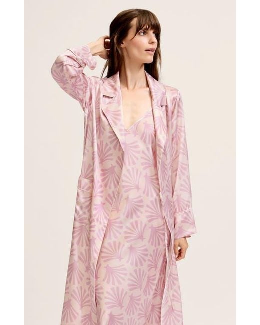 Petite Plume Pink Silk Robe