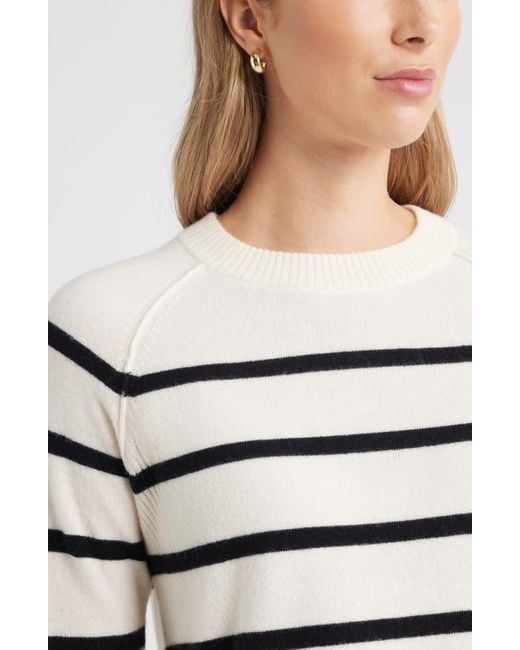 Caslon White Raglan Sleeve Wool & Cashmere Sweater